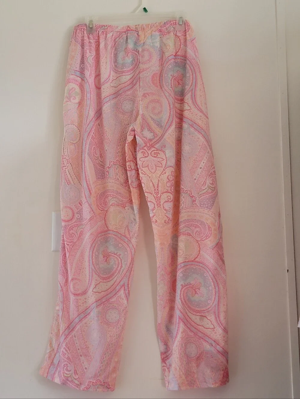 Ralph Lauren Monogram Pajamas Large L Pink Pastel Paisley PJ Set Mint Condition